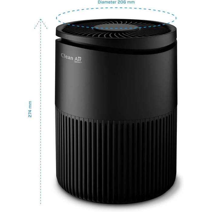 Очистувач повітря Clean Air Optima CA-503 Smart HEPA UV-LED іонізатор, компактний, безшумний вентилятор <10дБ, для кімнат до 30 м², очищення 140 м³/год