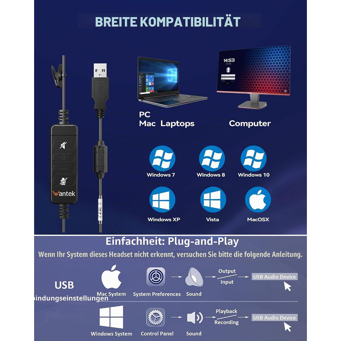 Бездротова гарнітура Wantek з мікрофоном та зарядною станцією, Bluetooth-навушники з USB-адаптером для кол-центру, офісу, Zoom, Skype та Teams (фіолетовий)