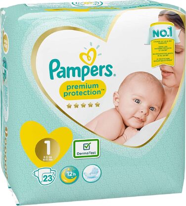 Підгузки Pampers розмір 1 (2-5 кг), 100 шт (2 упаковки по 50 шт), місячний запас