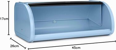 Контейнер для хліба Brabantia Rollbrotkasten з матової сталі, Dreamy Blue, великий