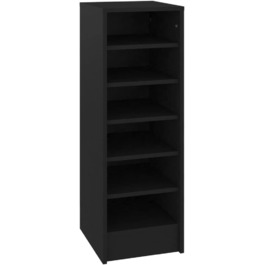 vidaXL Шафа для взуття з 6 відділеннями, чорна, 31,5x35x90 см, ДСП