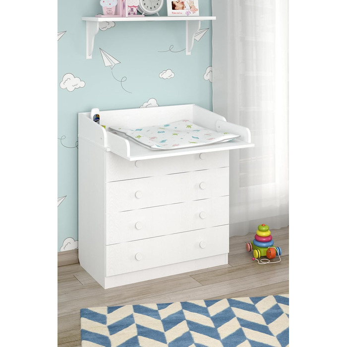 Комод для переодягання Shefa Kids 800 білий - якісний комод з пеленальним столиком для дитячої кімнати