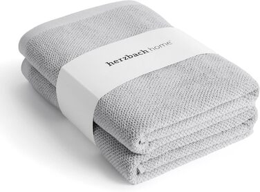 Комплект рушників для душу Herzbach Home Spa, 70x140 см, 100% бавовна, перлинно-сірі, 2 шт.