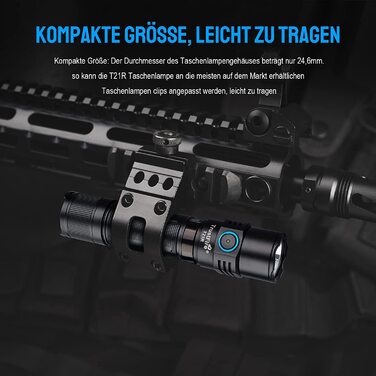 Ліхтарик TrustFire T21R LED 2600 люмен, акумулятор 5000мАг, 5 режимів, IPX8 водонепроникний, тактичний, для кемпінгу, туризму, надзвичайних ситуацій, коричневий