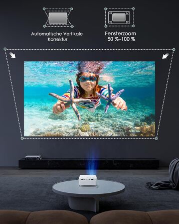 YOTON Mini Beamer 1080P: Портативний проектор для дому, спальні, HDMI/USB/PS5/ТВ-стік, чорний (зелений)