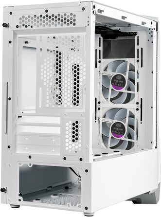 Корпус Cooler Master TD300 Mesh White Mini-Tower для Micro-ATX/Mini-ITX, білий, із сітчастою передньою панеллю для покращеного повітряного потоку, 2 ARGB-вентилятори 120 мм, бічна панель із загартованого скла, знімна верхня кришка, ARGB/PWM-хаб