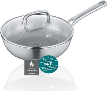 Wok Berndes Tricion Resist 26 см з кришкою, 3,4 л, антипригарний, для всіх плит, індукція