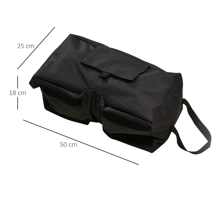Підставка для парасольки Outsunny Parasol Market Sandbag Market, 2 мішки з наповнювачем 50 кг, з лопатою, чорна