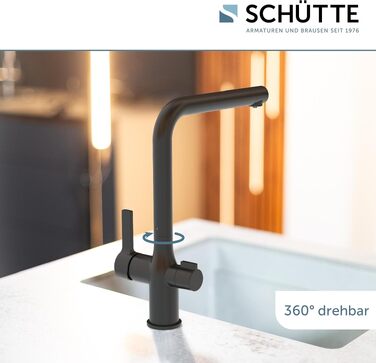 Кухонний змішувач SCHÜTTE 99805 AQUASTAR PRO 3-в-1 з системою фільтрації води від вапна та важких металів, чорний