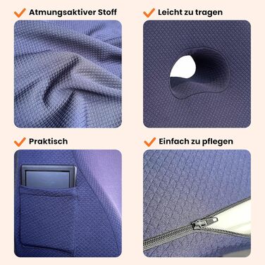 Подушка для спини та попереку з піни Memory Foam для ліжка та дивана – трикутна ортопедична подушка синього кольору