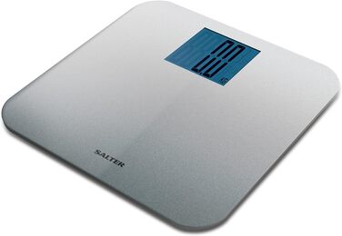 Електронна вага Salter 9075 Premium Max 250кг, велика платформа, LCD дисплей, для твердих і килимових підлог, батарейки в комплекті, срібляста