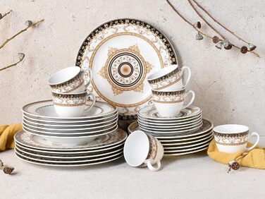 Набір посуду Creatable Majestosa, 30 предметів, порцеляна, чорний, багатобарвний, 38x30x35 см