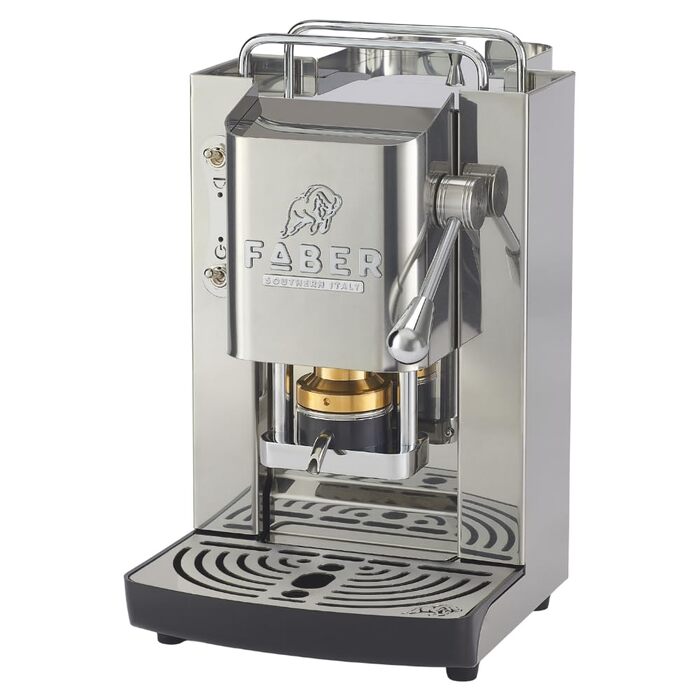 Кавомашина Faber Deluxe 3.0 для ESE 44мм, нержавіюча сталь, 1л, з електроклапаном та регульованим пресом