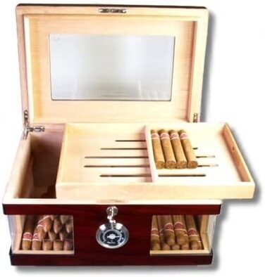Дерев'яний хумідор Wood Wonderful V-1320 з кришталевим склом для зберігання сигар