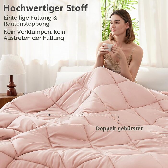 Всесезонна ковдра CozyLux 155x220 см, колір Blush Pink (ніжно-рожевий)