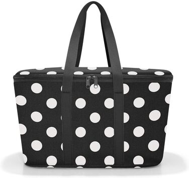 Термосумка reisenthel Coolerbag з поліестеру, біла в горох – для пікніка, покупок, подорожей