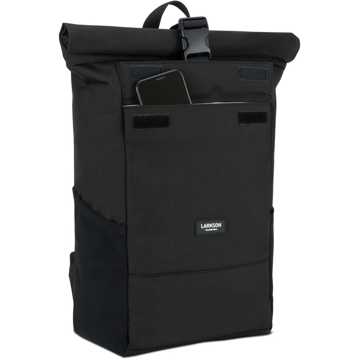 Рюкзак LARKSON Rolltop з відділенням для ноутбука, водостійкий, універсальний, чорний, для жінок і чоловіків, для університету, роботи, велосипеда, подорожей