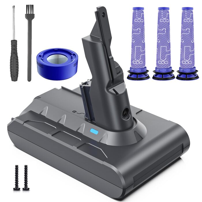 Акумулятор Keenstone V8 8000mAh для пилососа Dyson SV10 V8 Absolute, Animal, Motorhead, Fluffy, Slim, Total Clean, Extra + 3 фільтри