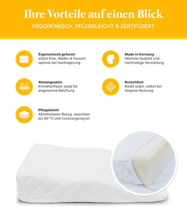 Подушка для ніг Medicline Ergonomisches Venenkissen - для кращого кровообігу та комфорту, Made in Germany