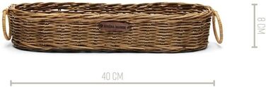 Кошик для хліба Riviera Maison Rustic Rattan, плетений, ручна робота, коричневий, 14x40x8 см