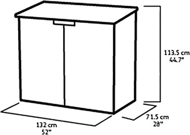 Keter Store it Out Nova пластиковий сарай для саду, 132x71,5x113,5 см, 880 л, темно-сірий, для 2x120 л сміттєвих баків, вуличний, водостійкий, з можливістю замикання