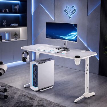 Ігровий стіл Diablo Gaming для ПК та комп'ютера, 160x75x75 см, білий