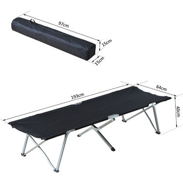 Outsunny Camp Bed Кемпінгове ліжко з сумкою чорне