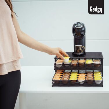 Тримач для капсул Dolce Gusto Gadgy на 72 капсул, металевий органайзер з 2 шухлядами