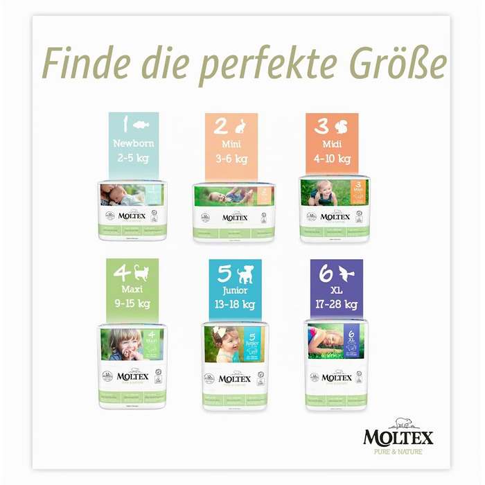 Екологічні підгузки Moltex Pure & Nature, розмір 1 (2-5 кг), 88 шт