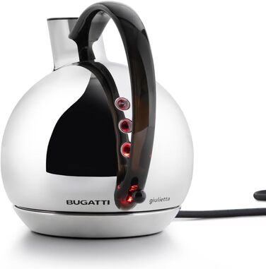 Електрочайник BUGATTI Giulietta з нержавіючої сталі 1,2 л з фільтром від накипу, дизайнерський чайник 18/10