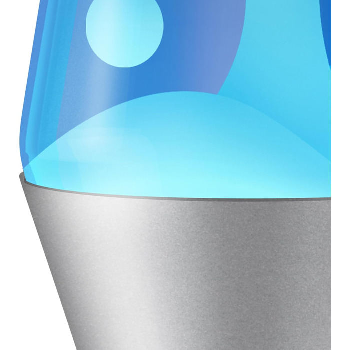 Лава-лампа Lava Lampe 2103 (36,8 см): білий віск, синя рідина, срібляста основа та ковпак — оригінальний нічний світильник для створення атмосфери