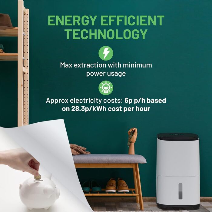 Осушувач повітря MeacoDry ABC Arete 20 л, електричний, тихий, енергоефективний, для дому, чорний