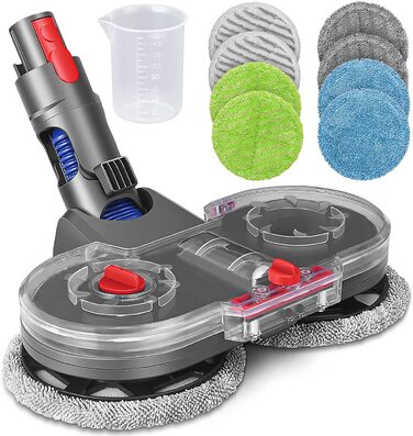 Електрична насадка для миття підлоги RUKHOOL для пилососів Dyson V7/V8/V10/V11/V15 з 8 серветками та резервуаром для води