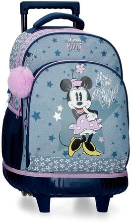 Дитячий рюкзак на колесах Disney Minnie Style, синій, 32x43x21 см, поліестер, 28,9 л