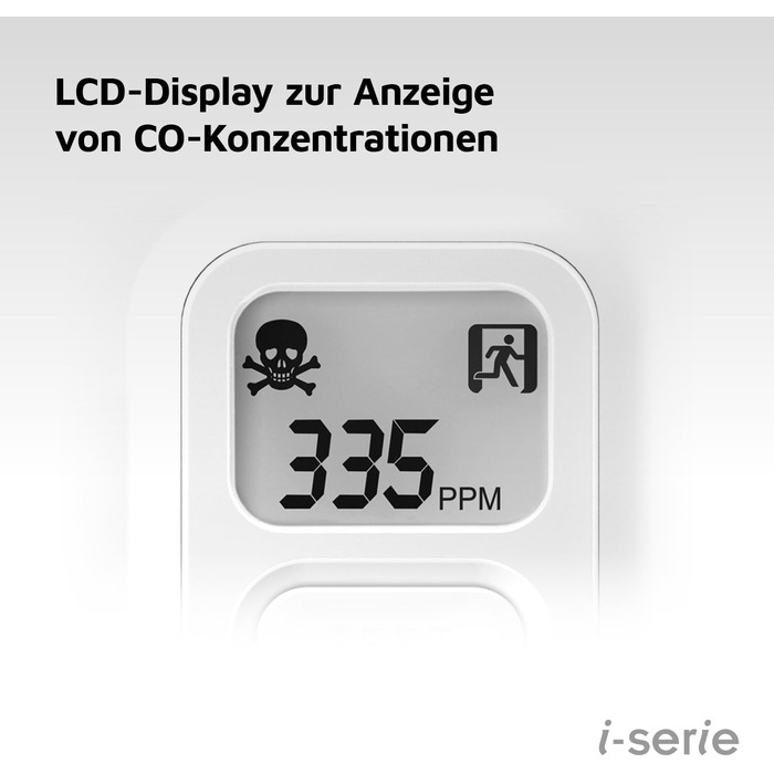 Детектор чадного газу Ei Electronics Ei208D з LCD-дисплеєм, 10 років роботи від батареї, автономний, білий (i-Series з дисплеєм)