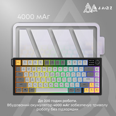 Бездротова мембранна клавіатура Ajazz AF82 (AF82-BW)