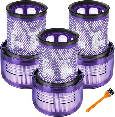 HEPA фільтр для пилососа Dyson V12 Detect Slim, комплект 3 фільтри + щітка, змінний фільтр 971517-01, аксесуари для акумуляторного пилососа