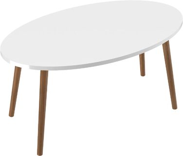 Журнальний стіл [en.casa] Sindal 41x90x50 см, білий, ДСП і дерево, для вітальні та спальні