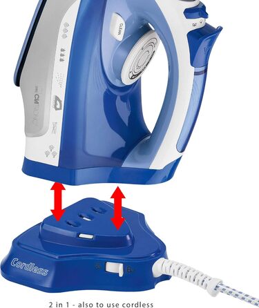 Бездротова праска Clatronic DB 3706 з керамічною підошвою, 7 функцій, плавне регулювання температури