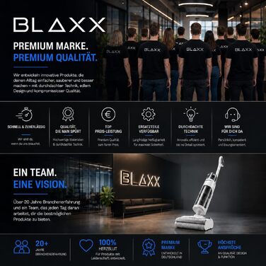 Акумуляторний пилосос для сухого та вологого прибирання BLAXX FloorVaX: миття підлоги, самоочищення, для шерсті тварин (до 120 м²)