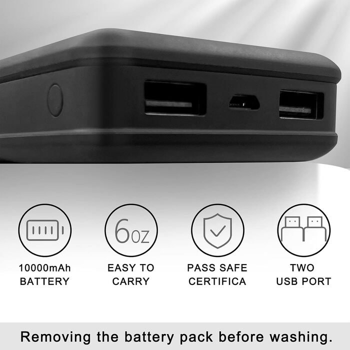 Зігріваючий жилет чоловічий Loowoko з Powerbank 10000mAh, легкий зимовий жилет з підігрівом, колекція 2026, розмір L