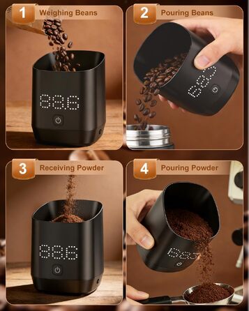 Ваги для кави цифровi Kaffee Waage для еспресо та пуровер, з таймером, аксесуар для бариста, мінімалістичний дизайн (чорні)