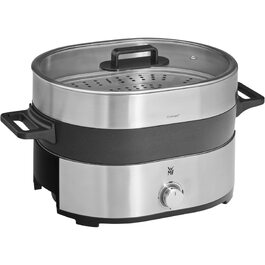 WMF Küchenminis 220 Вт: Міні-пароварка з контейнером для ланчу, компактний, Cromargan® матовий (Пароварка та Hot Pot)