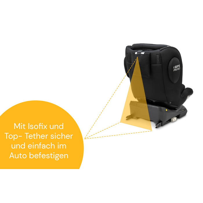 Дитяче автокрісло Osann Swift360 S i-Size, 360° поворотне, реверсивне, для дітей 76-150 см, чорне