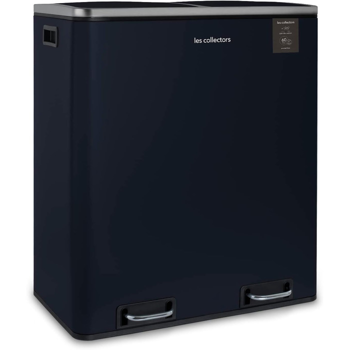 Сміттєвий бак Les Collectionneurs Sensor №1012, 69л, 3 відсіки (47+11+11л), автоматичне відкривання, інфрачервоний датчик, тиха кришка, дизайн (темно-синій)