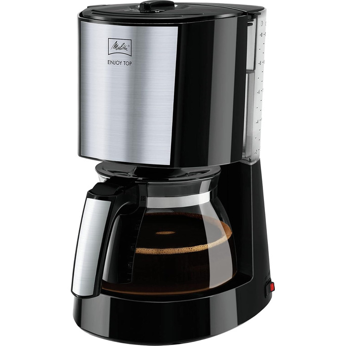 Кавоварка фільтраційна Melitta Enjoy Top з скляним глечиком, краплезупинкою, 10 чашок, чорна