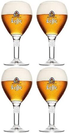 Набір келихів Leffe 33cl з підставками, 4 шт., великі келихи для пива