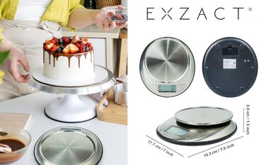 Електронні кухонні ваги Exzact EX4362 з великою індикацією, функцією вимірювання рідини, авто-нуль і тара, до 5 кг