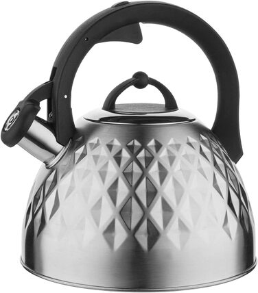 Чайник FLORINA Fenny Satin Induktion 2.5L з нержавіючої сталі, Cool-Touch, сучасний дизайн