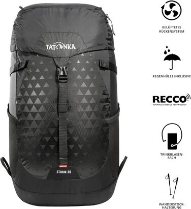 Рюкзак Tatonka Storm 30 Recco унісекс 30 л чорний, туристичний